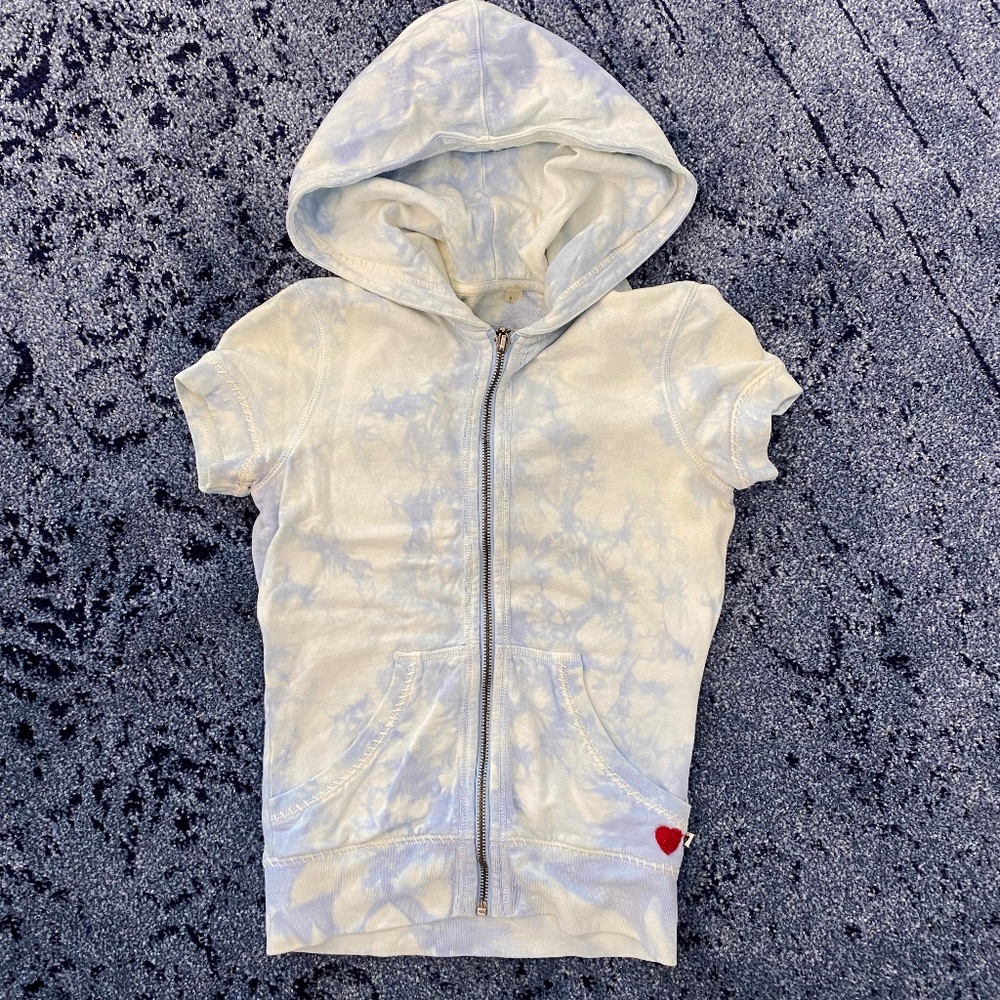 Twisted Heart Tie Dye Hoodie blue XS